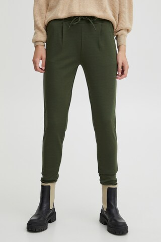 ICHI Tapered Broek 'Kate' in Groen: voorkant