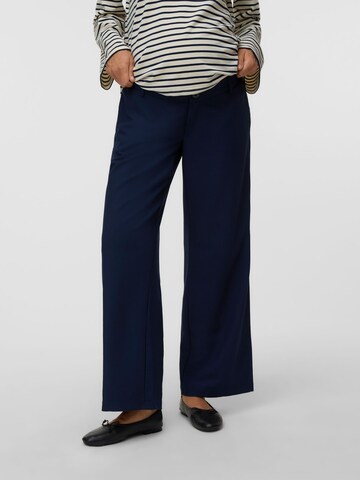MAMALICIOUS Wide leg Trousers 'MLLOUISA' in Blue: front