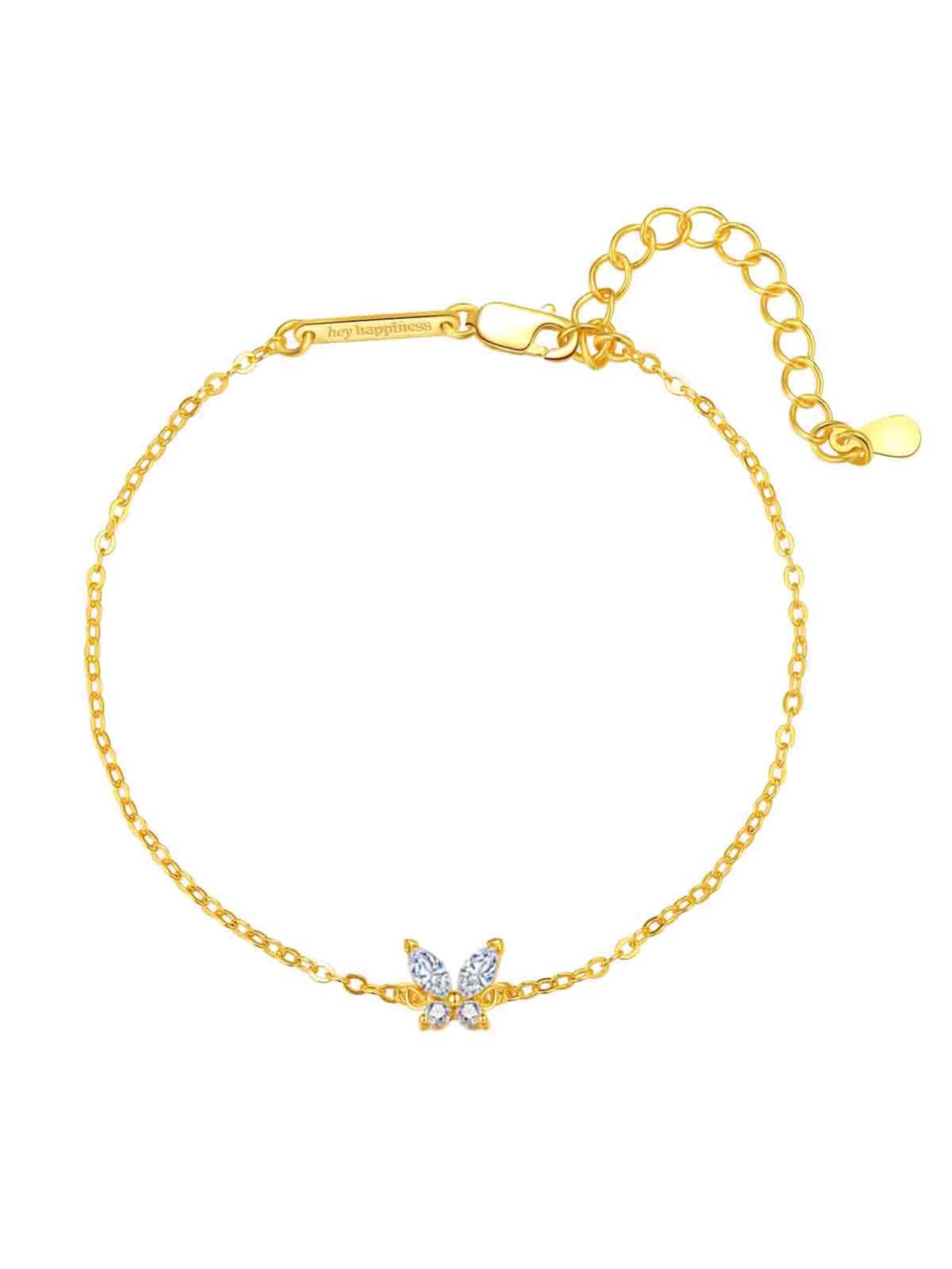 Hey Happiness - Pulsera 'Gem Wings' en oro