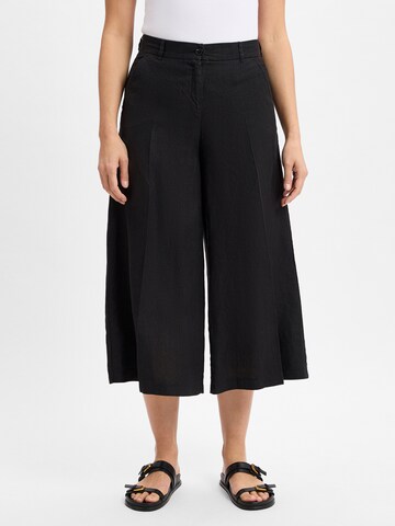 BRAX Wide leg Trousers with creases in Black: front