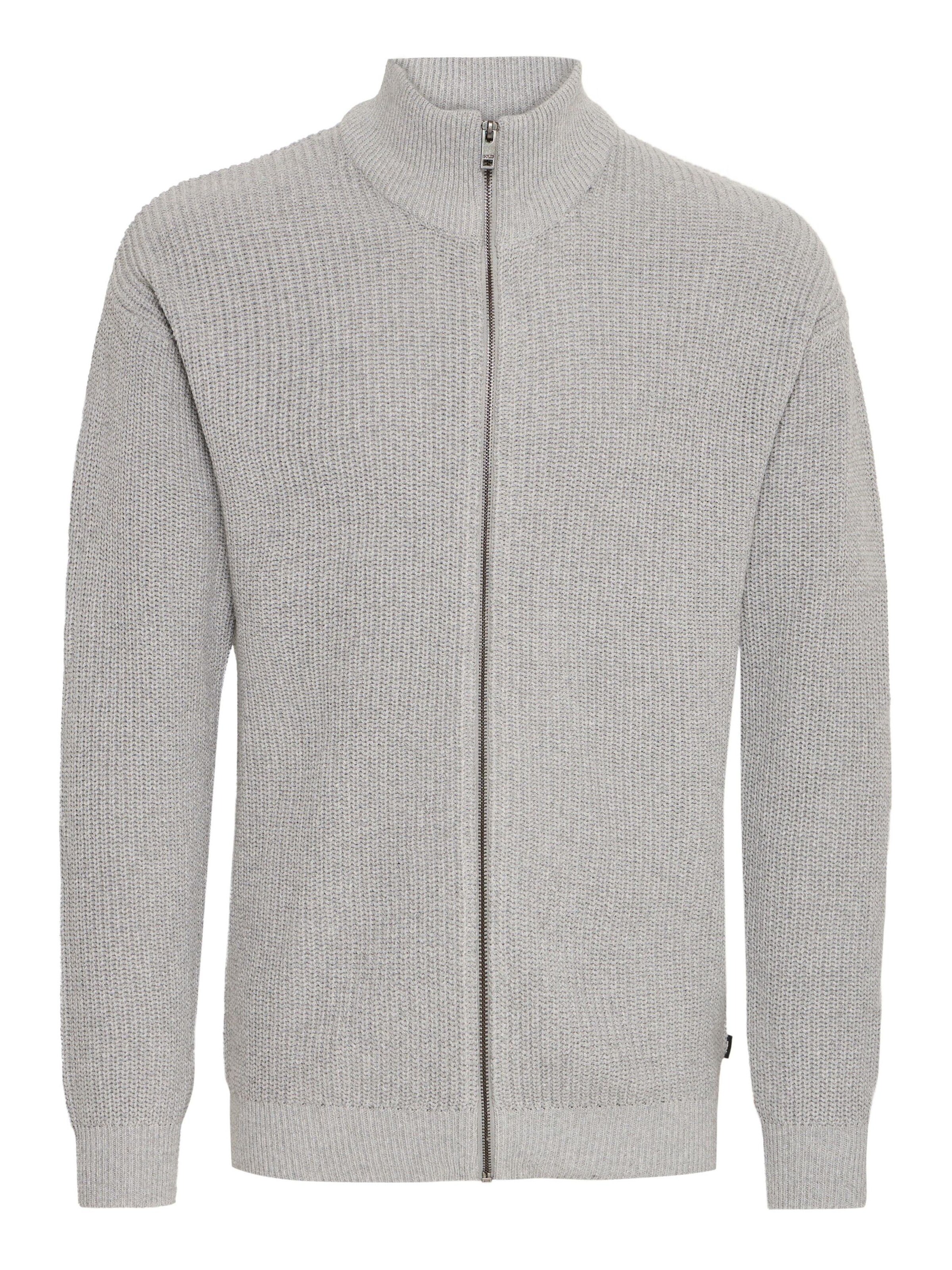 !Solid - Casaco de malha em cinzento: frente