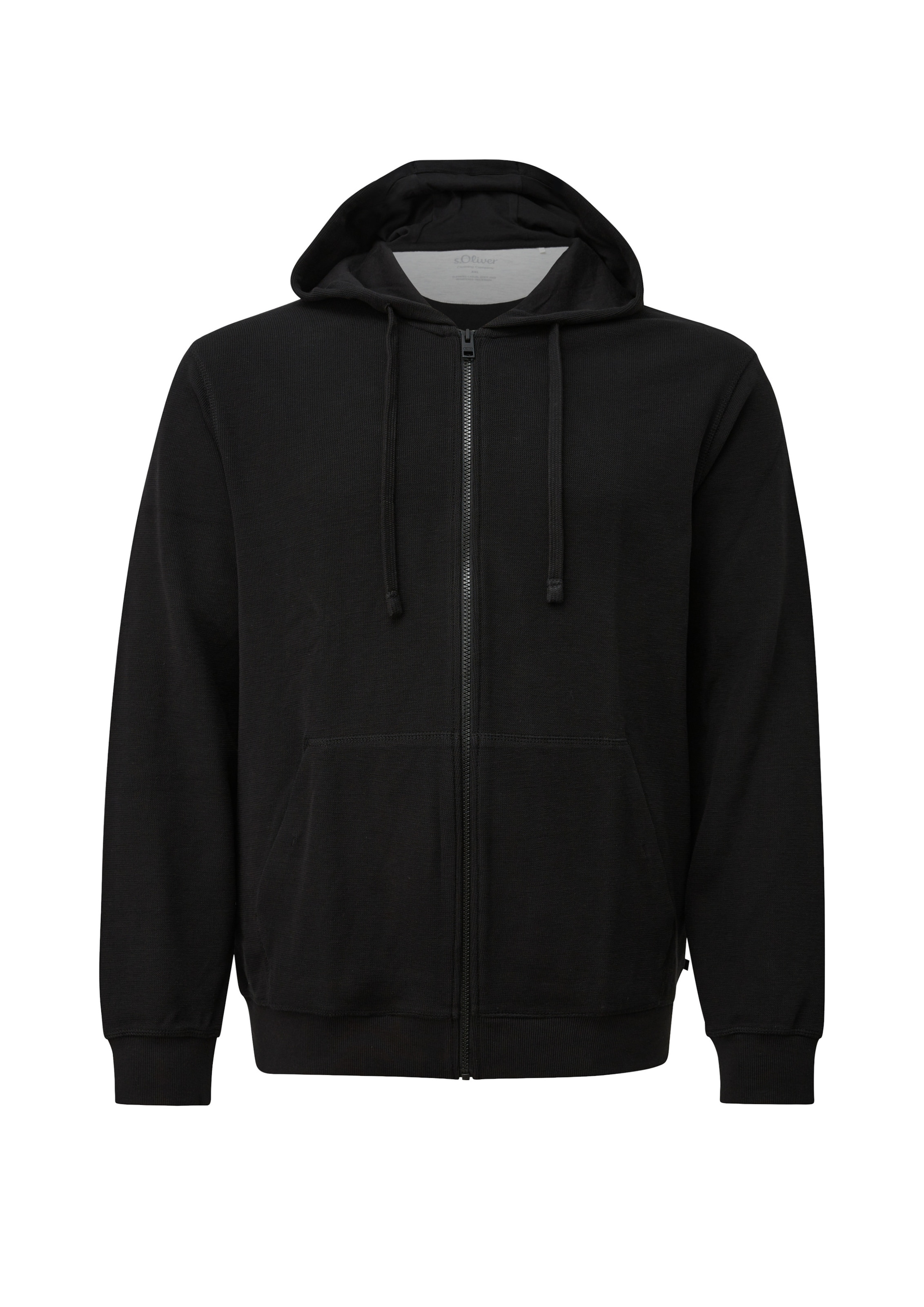s.Oliver Sweatjacke in Schwarz: Vorderseite