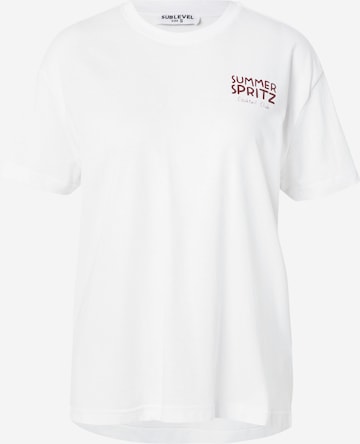 T-shirt Sublevel en blanc : devant