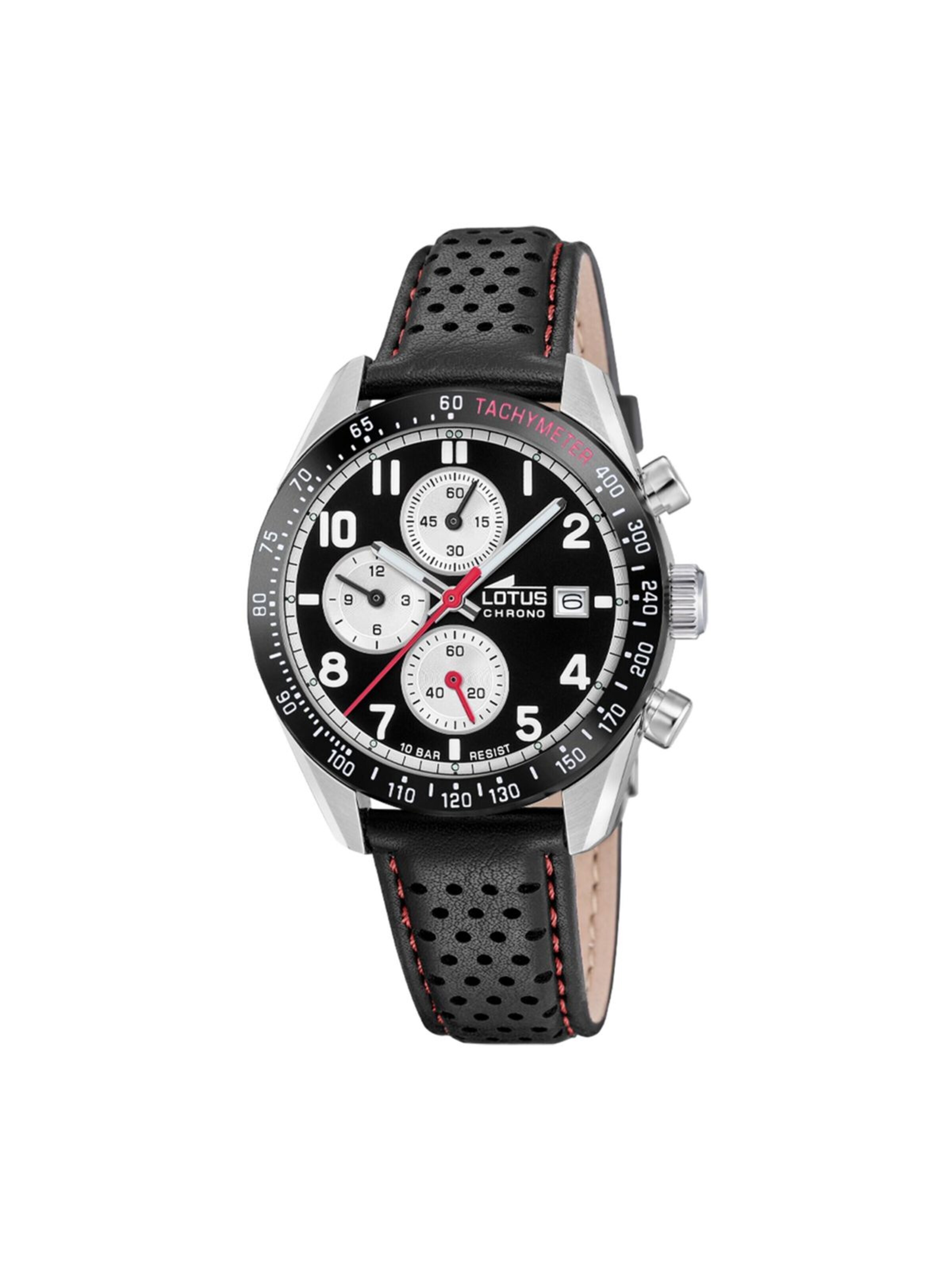 Lotus Analoog horloge in Zwart: voorkant