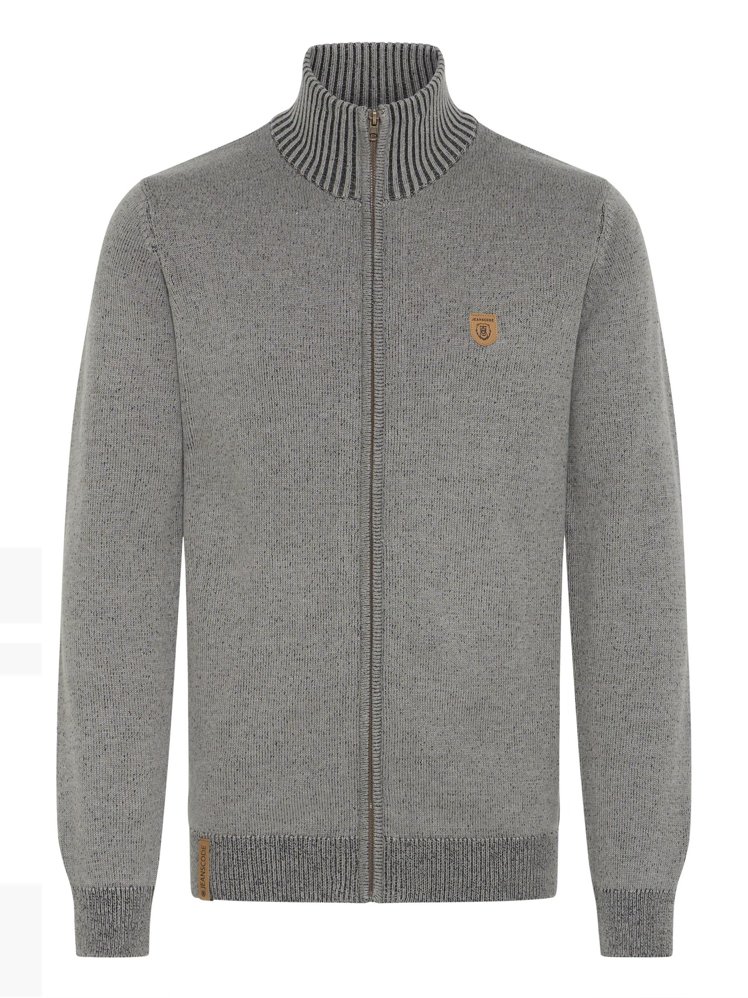 INDICODE JEANS - Casaco de malha 'Andy' em cinzento: frente