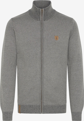 INDICODE JEANS Strickjacke 'Andy' in Grau: Vorderseite