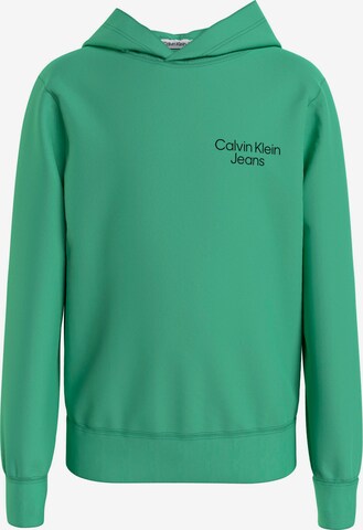 Sweat Calvin Klein Jeans en vert : devant