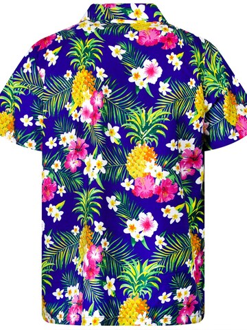 King Kameha Bluse 'Pineapple Flowers' in Blau
