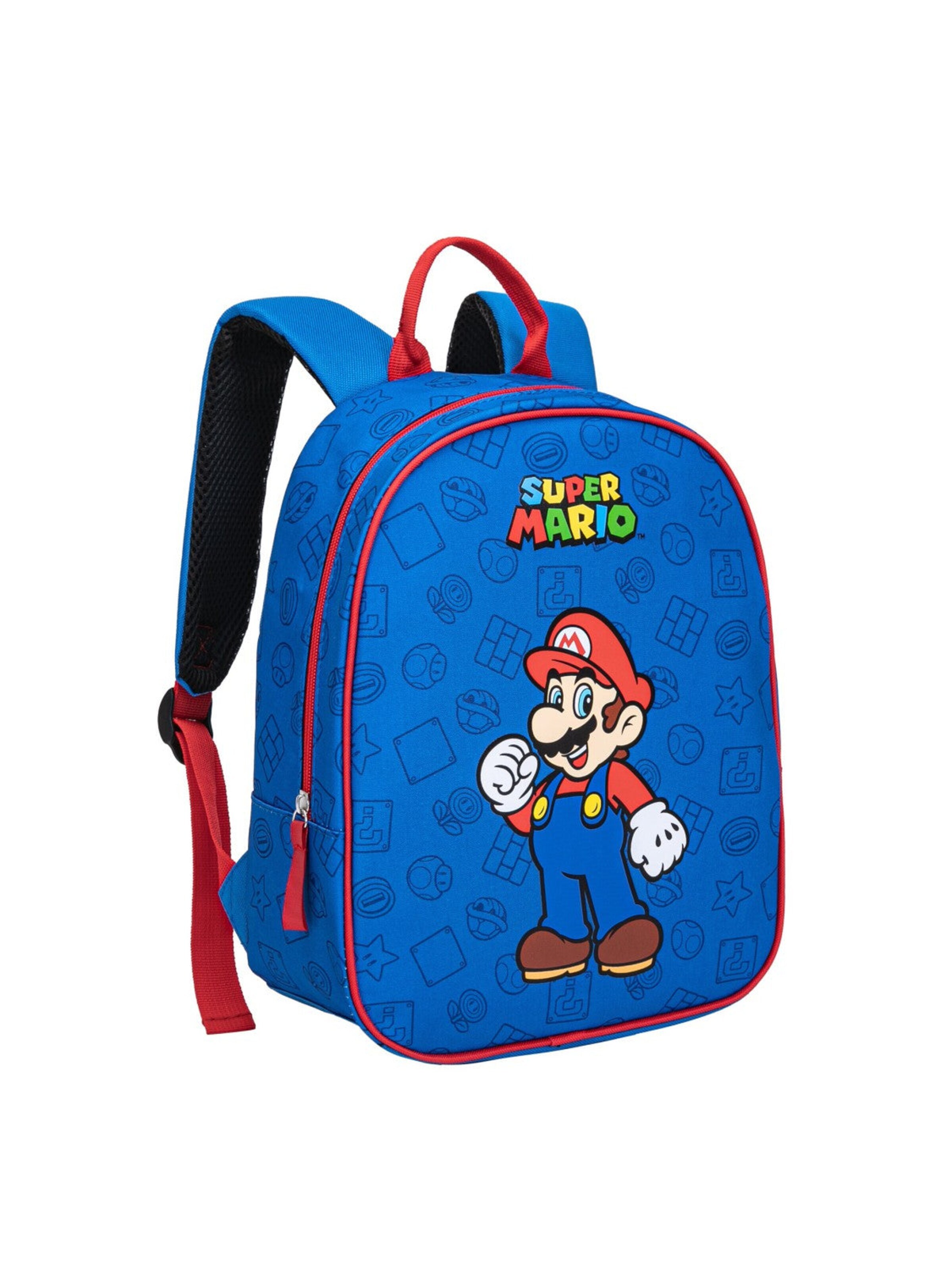Super Mario Rugzak 'Super Mario Rugzak Jongens Meisjes Hoogte 33cm' in Blauw