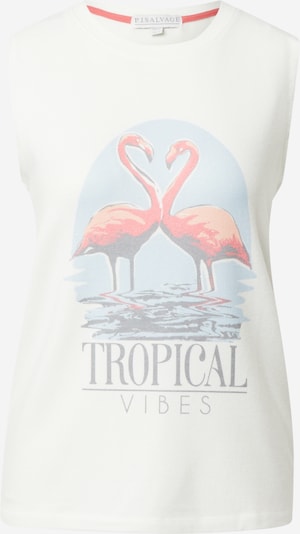PJ Salvage Тениска за спане в светлосиньо / бледорозово / пастелно червено / бяло, Преглед на продукта