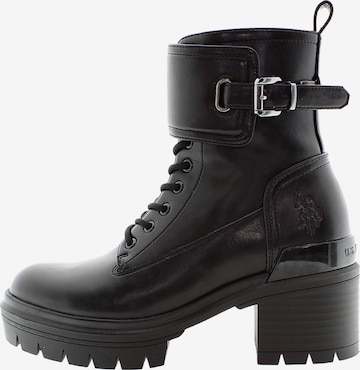 U.S. POLO ASSN. Schnürstiefelette in Schwarz: Vorderseite