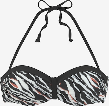 s.Oliver Bandeau Bikini Top in Black: front