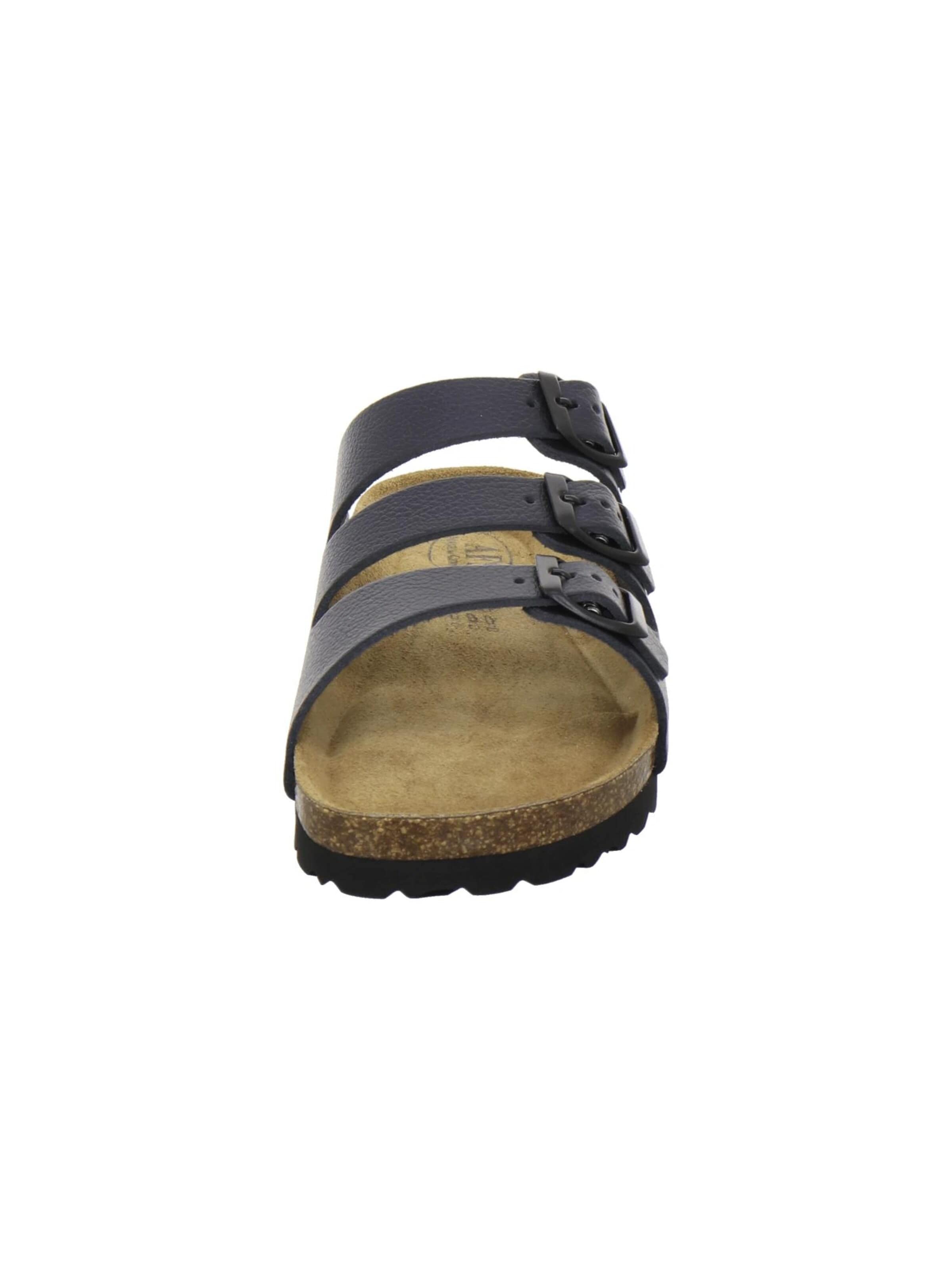 AFS-Schuhe - Zapatos abiertos 'Pantoletten Damen Dreischnaller navy' en azul