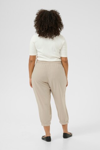 KAFFE CURVE Tapered Trousers 'Mille' in Beige