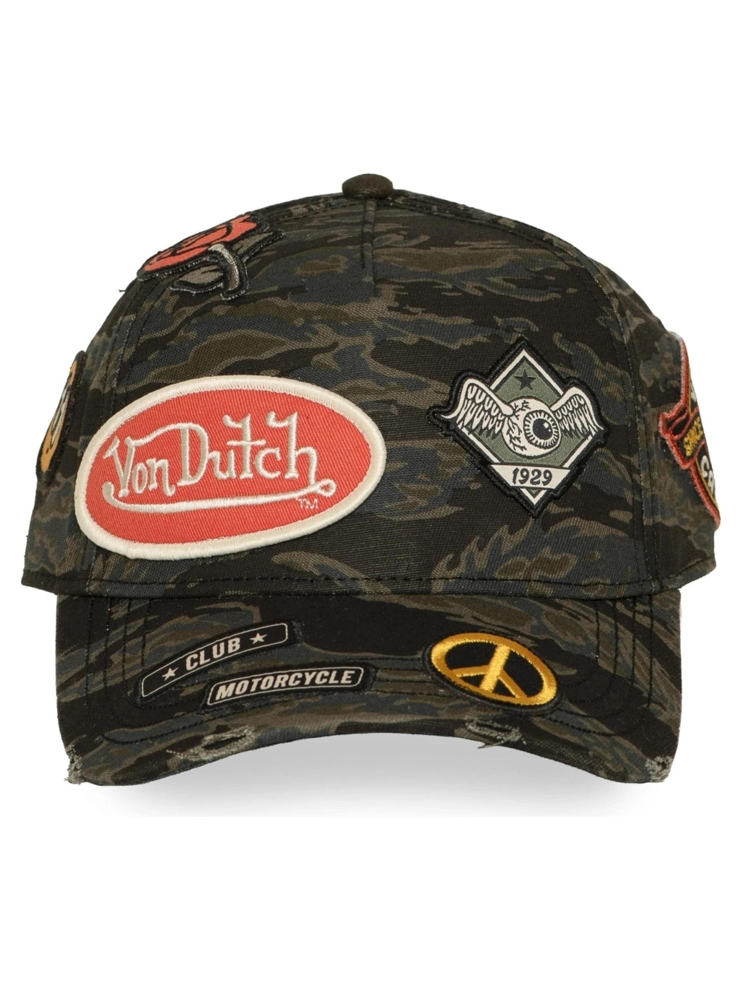 Von Dutch - Gorra 'Gorra von dutch verde camo01 full patches distressed cap 6' en verde: frente