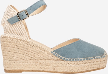 Alhamas - Sandalias 'Alpargata Cuña 8 cm' en azul: frente