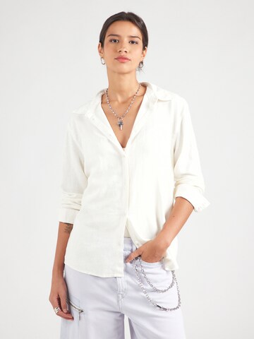 Camicia da donna 'IHLINNO' di ICHI in beige: frontale
