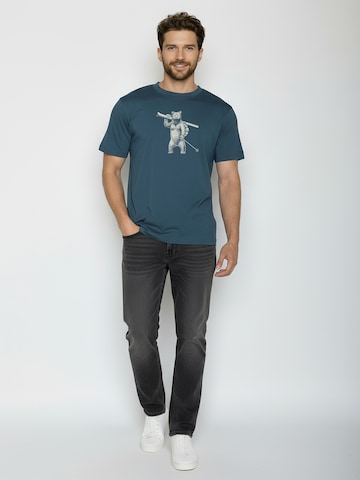 GREENBOMB Shirt ' Fusion Ski Bear ' in Blauw
