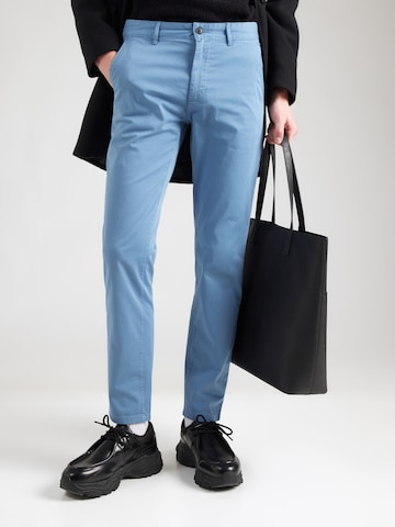 BOSS - Slimfit Pantalón chino en azul: frente