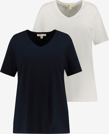 Ulla Popken T-Shirts  (GOTS) in Blau: predná strana