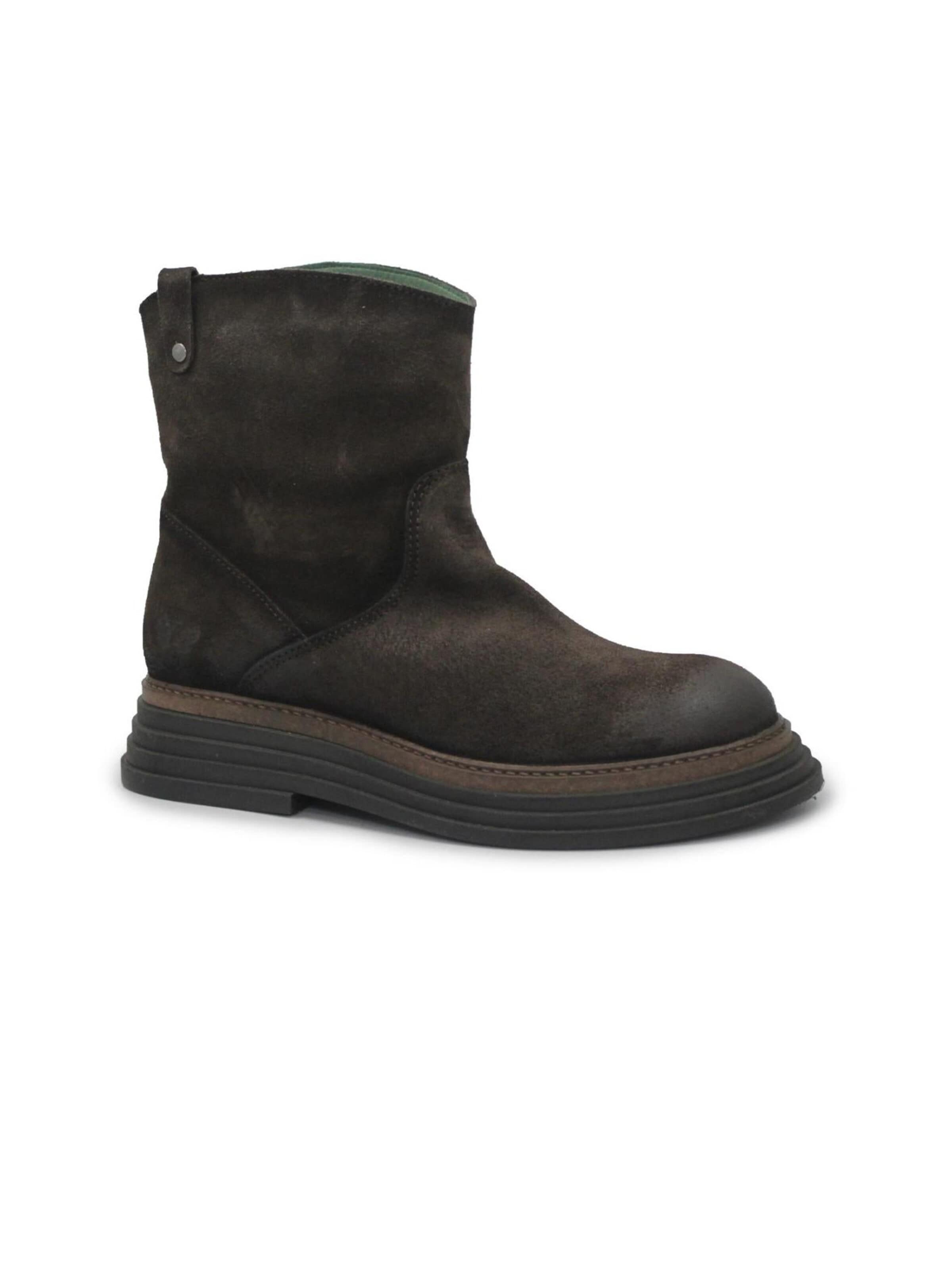 FELMINI - Botas 'FELMINI E395 grass expresso marrone stivaletto tronchetto donna biker pelle' en marrón: frente