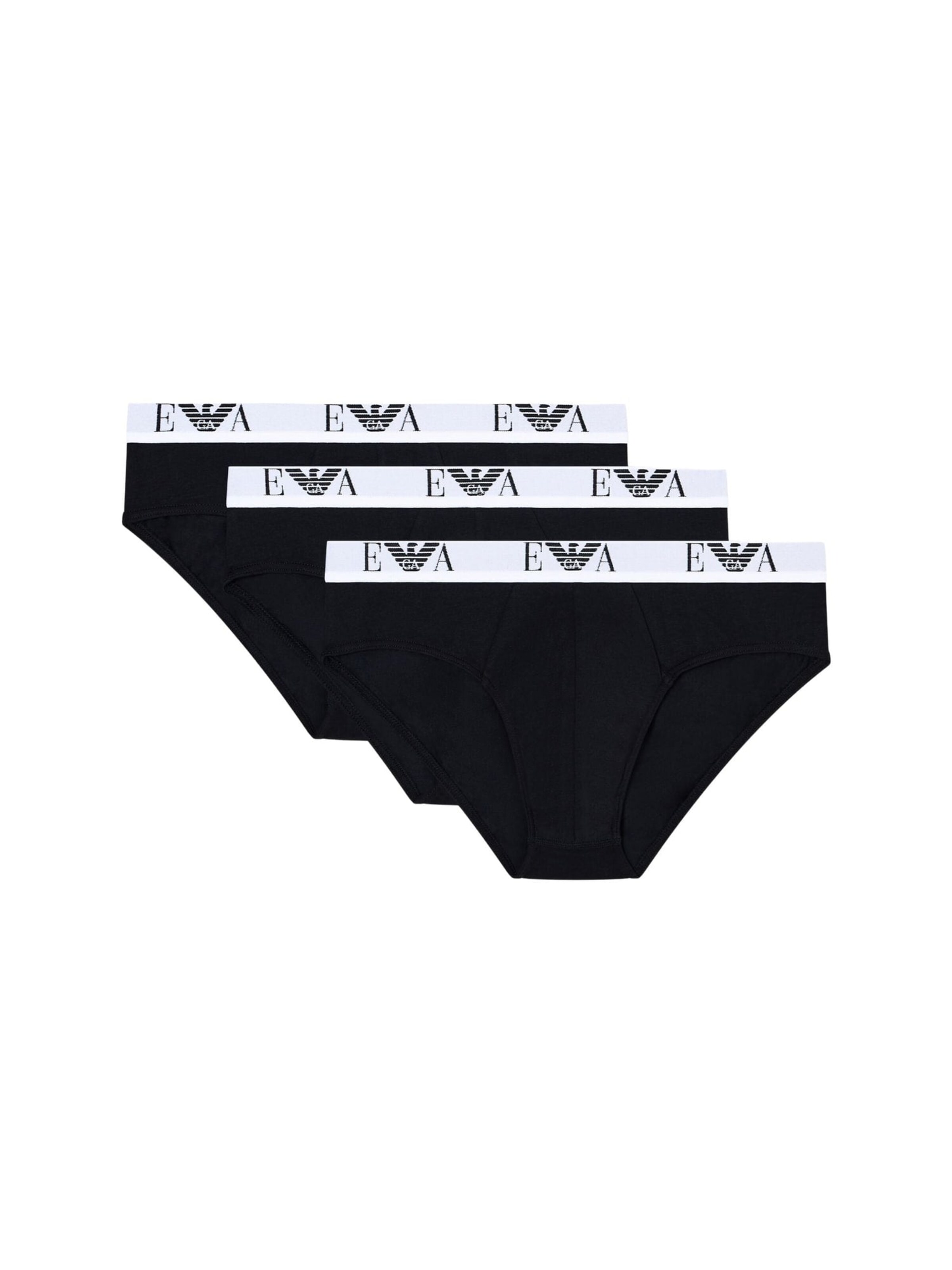 Emporio Armani Slipy '3-Pack Cotton Stretch Briefs with Logo' w kolorze czarny: przód