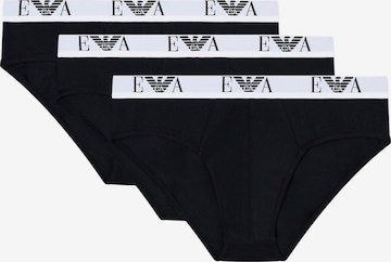 Slip '3-Pack Cotton Stretch Briefs with Logo' di Emporio Armani in nero: frontale