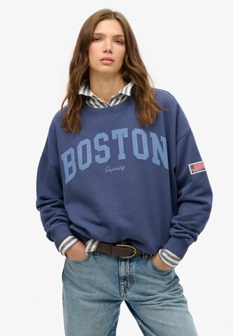 Sweat-shirt 'Athletic Essentials' Superdry en bleu : devant