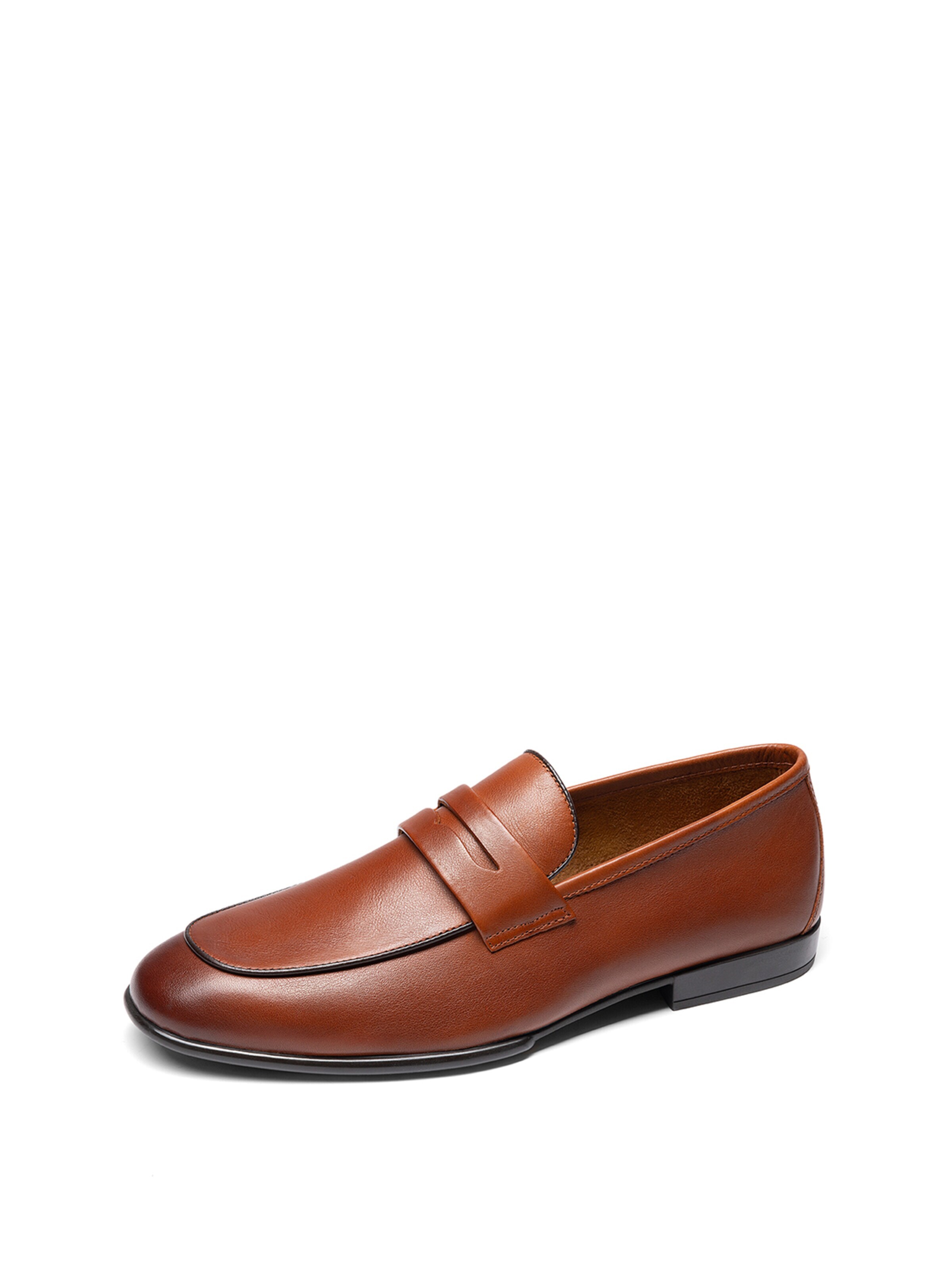 Bruno Marc Classic Flats 'Bruno Marc Herren Echtleder Loafer – Elegante Slip-On Business Schuhe für Anzug & Büro' in Brown: front