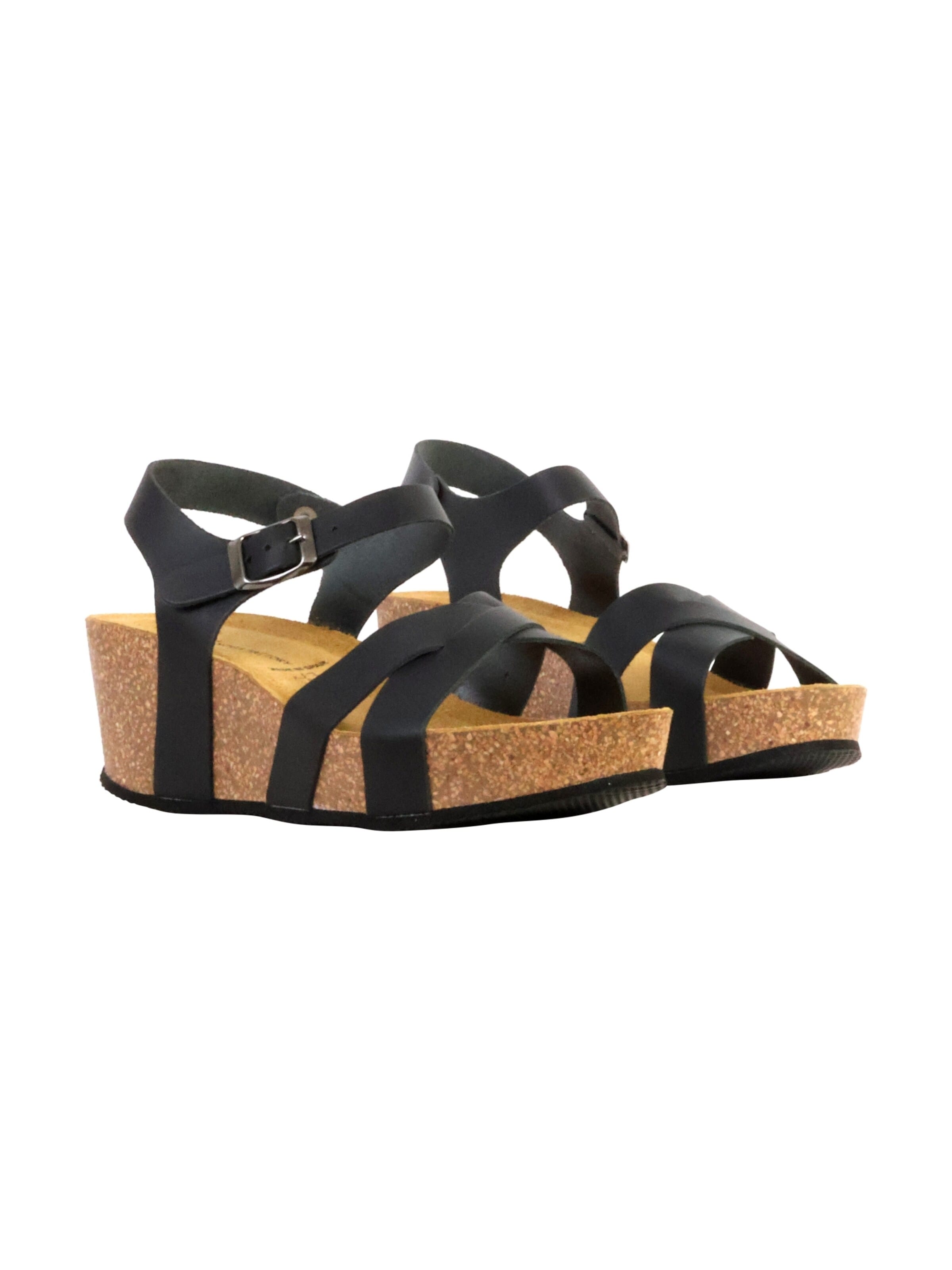 The Divine Factory Sandały 'Noga Ety Edge Ledersandalen mit Keilabsatz' w kolorze czarny