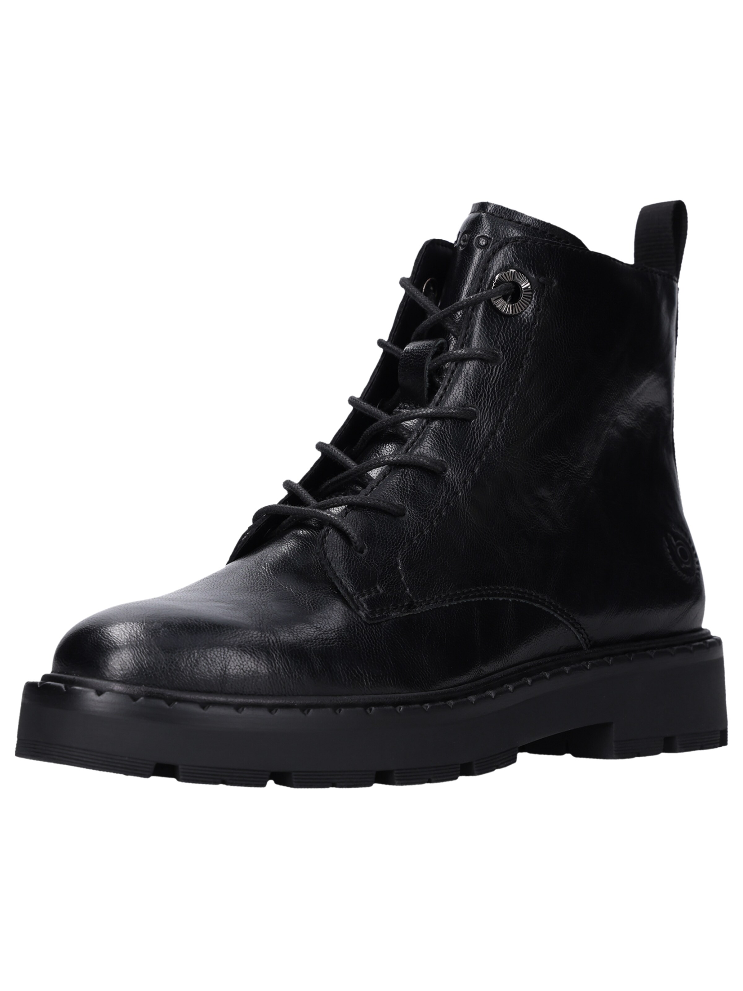 bugatti Lace-Up Ankle Boots in Black: front