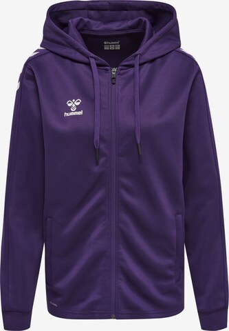 Hummel Athletic Zip-Up Hoodie in Purple: front