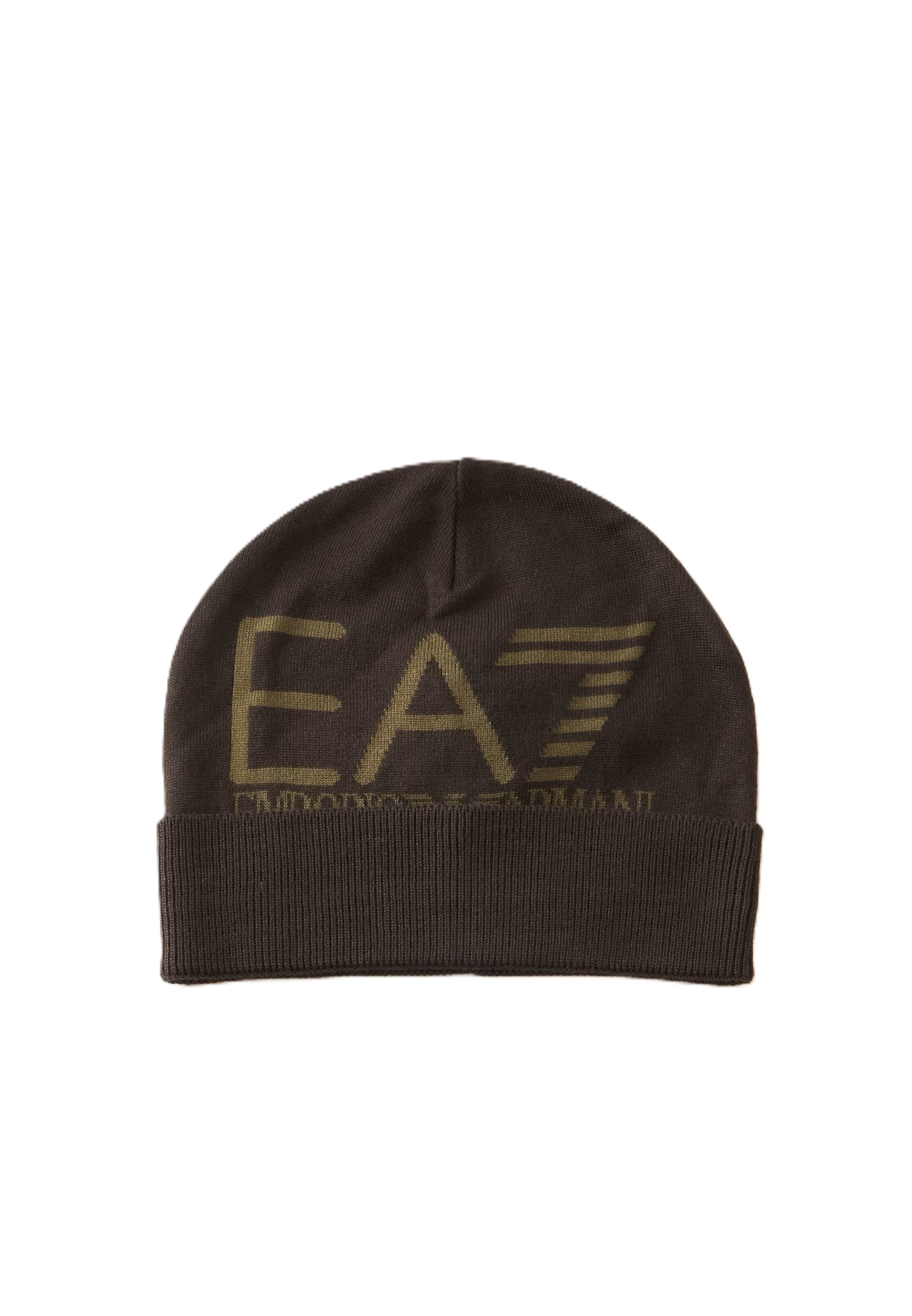 EA7 Emporio Armani Beanie in Brown: front
