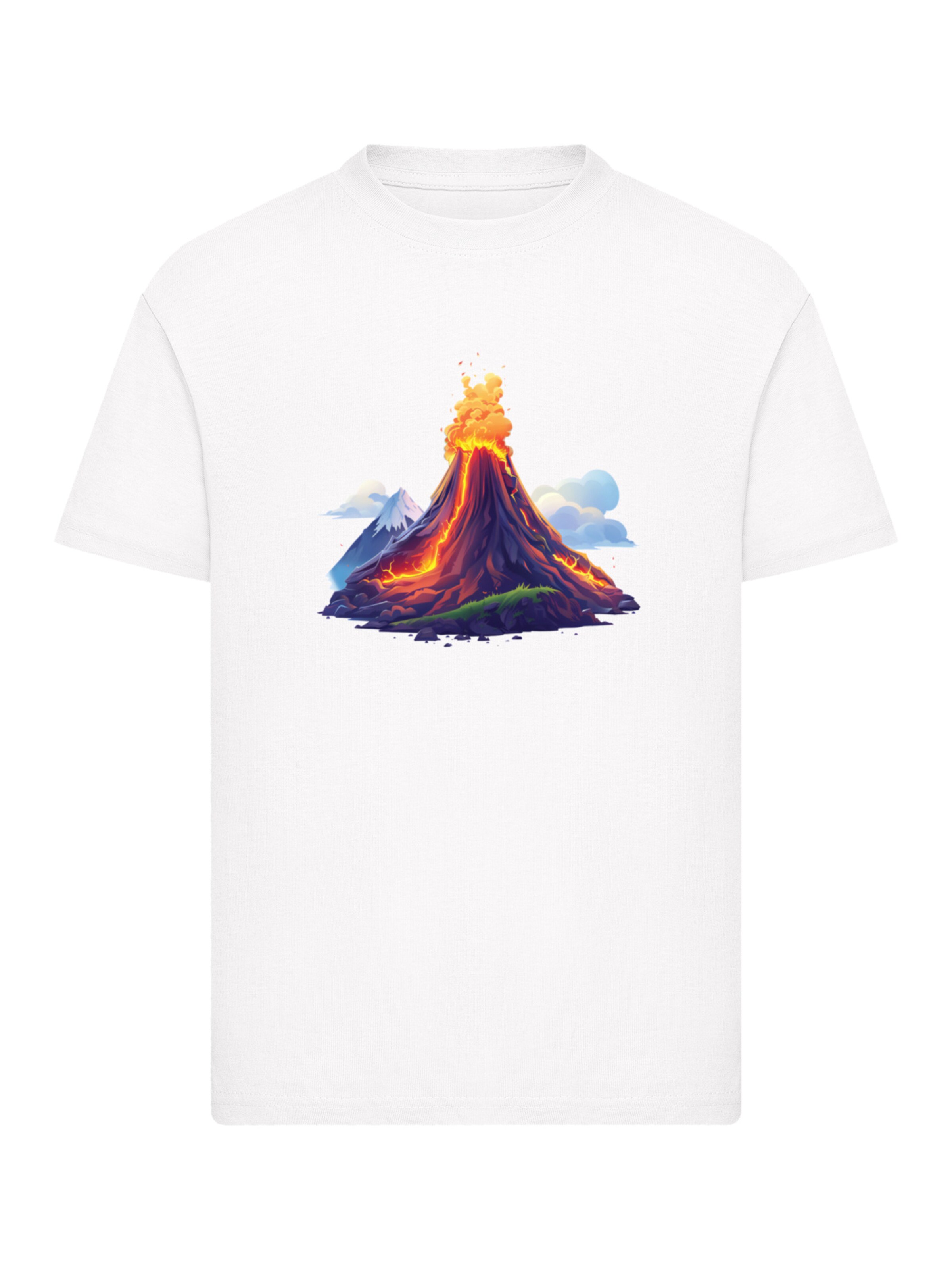 T-Shirt 'Vulkanausbruch' F4NT4STIC en blanc : devant