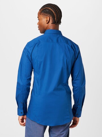 HUGO - Ajuste estrecho Camisa 'Elisha' en azul
