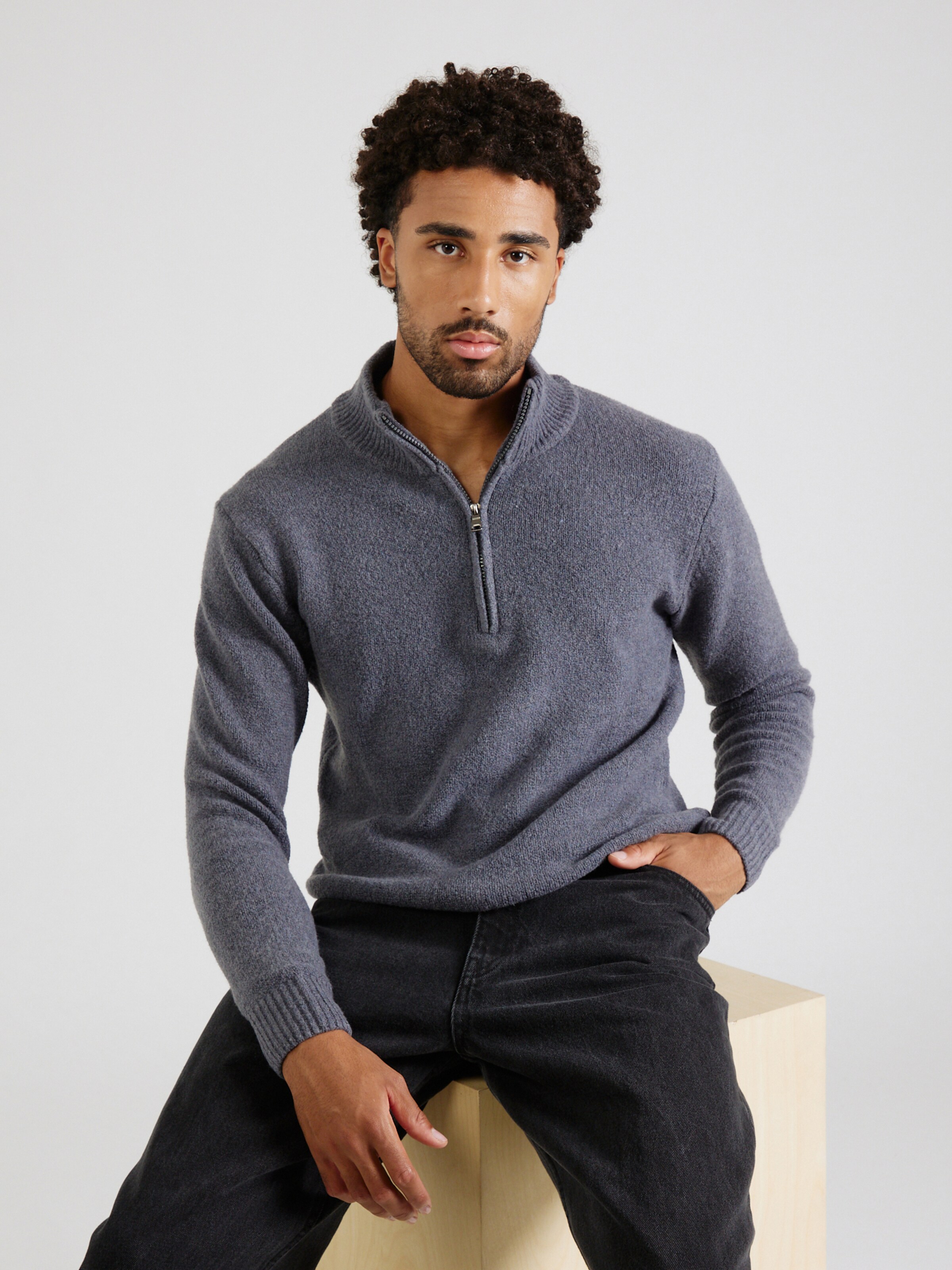 INDICODE JEANS Sweater Lokant in Dark Grey ABOUT YOU