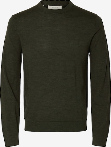 Pull-over 'SLHTEIS' SELECTED en vert : devant