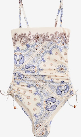 Next Bandeau Formgivende badedragt i beige: forside