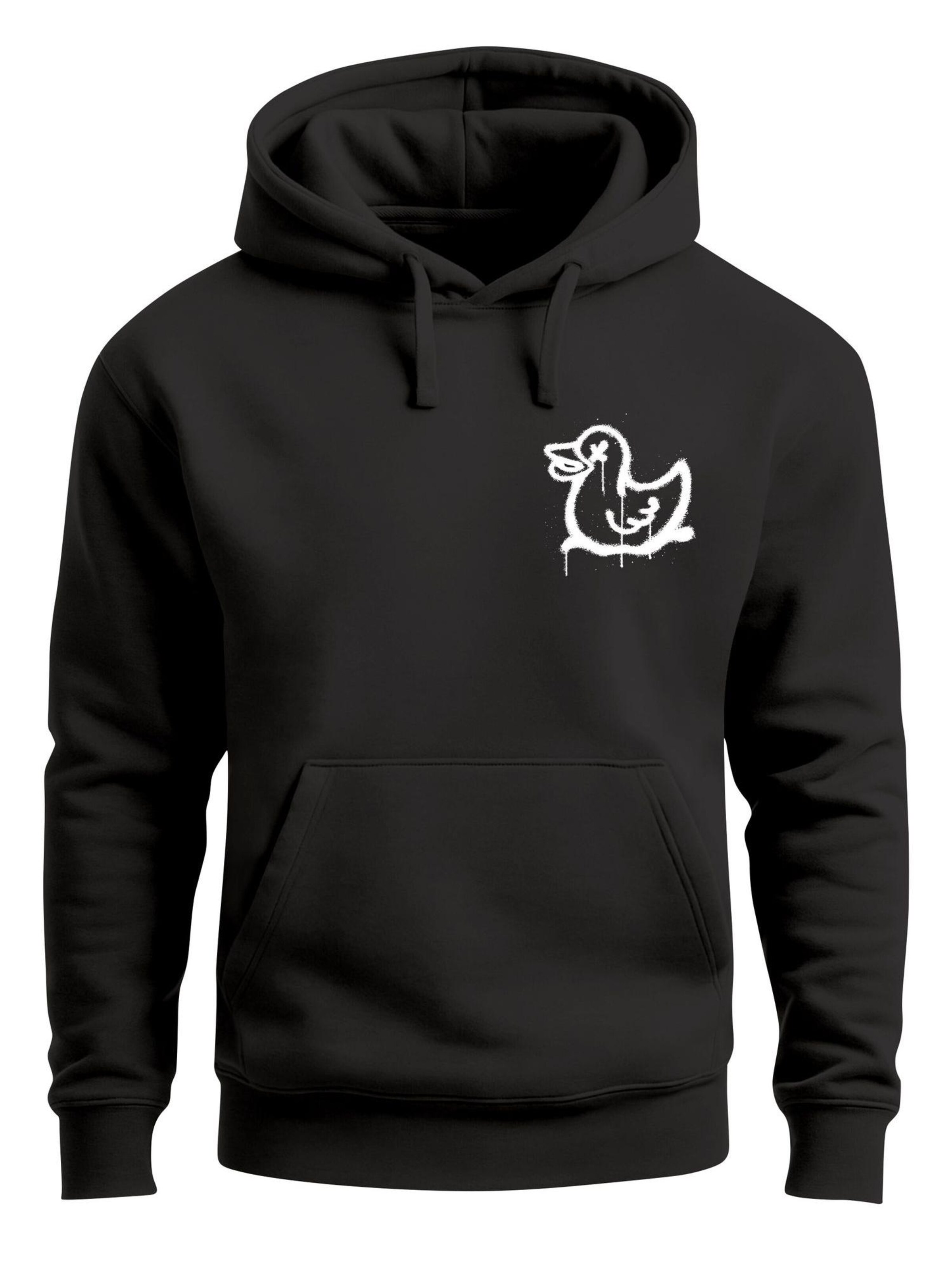 Neverless Sweatshirt 'Duck Spray' in Black: front