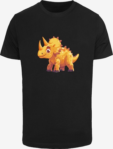 T-Shirt 'Süßer Triceratops Dinosaurier' F4NT4STIC en noir : devant