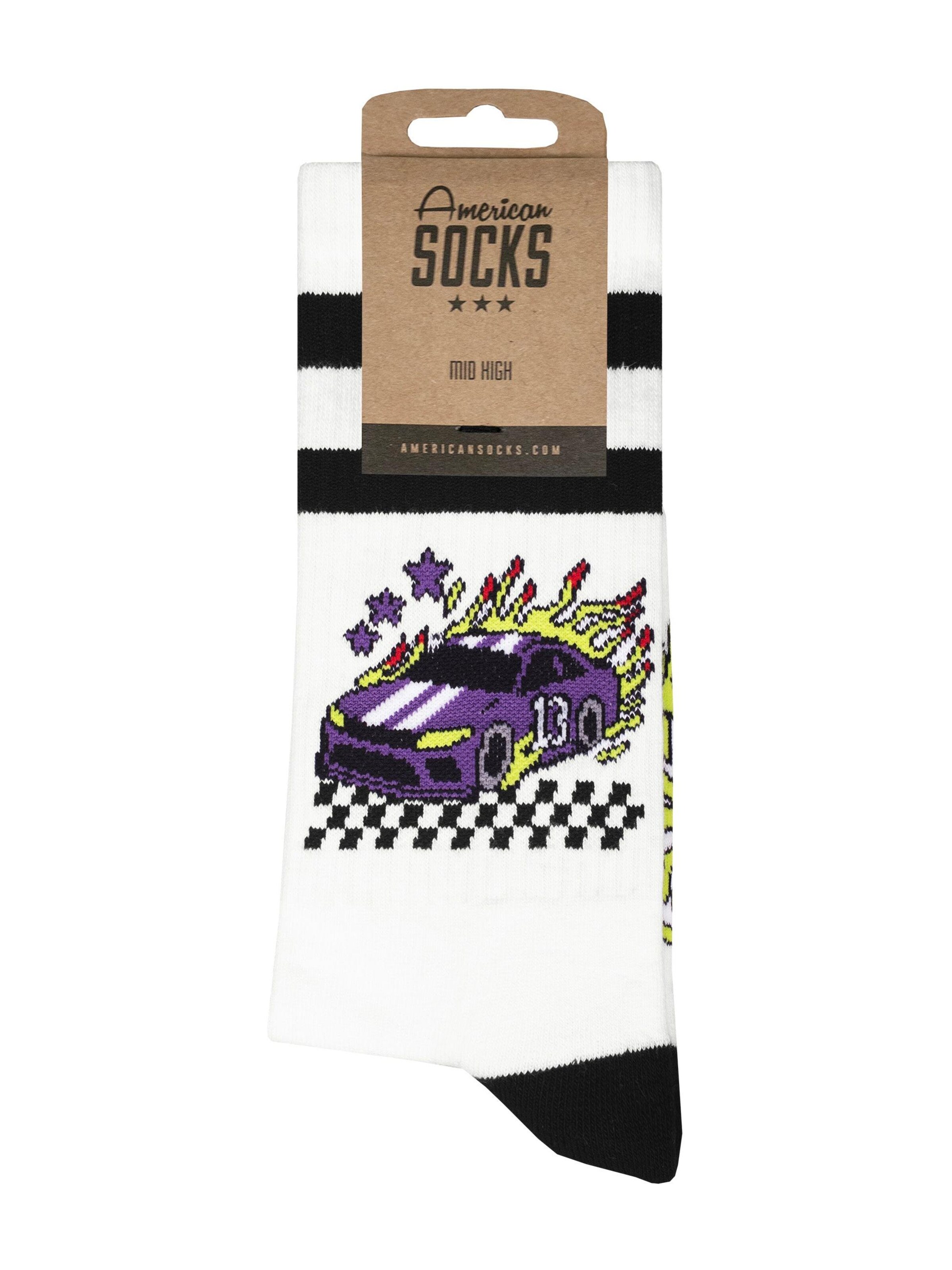 Calzino 'Nascar' di American Socks in bianco