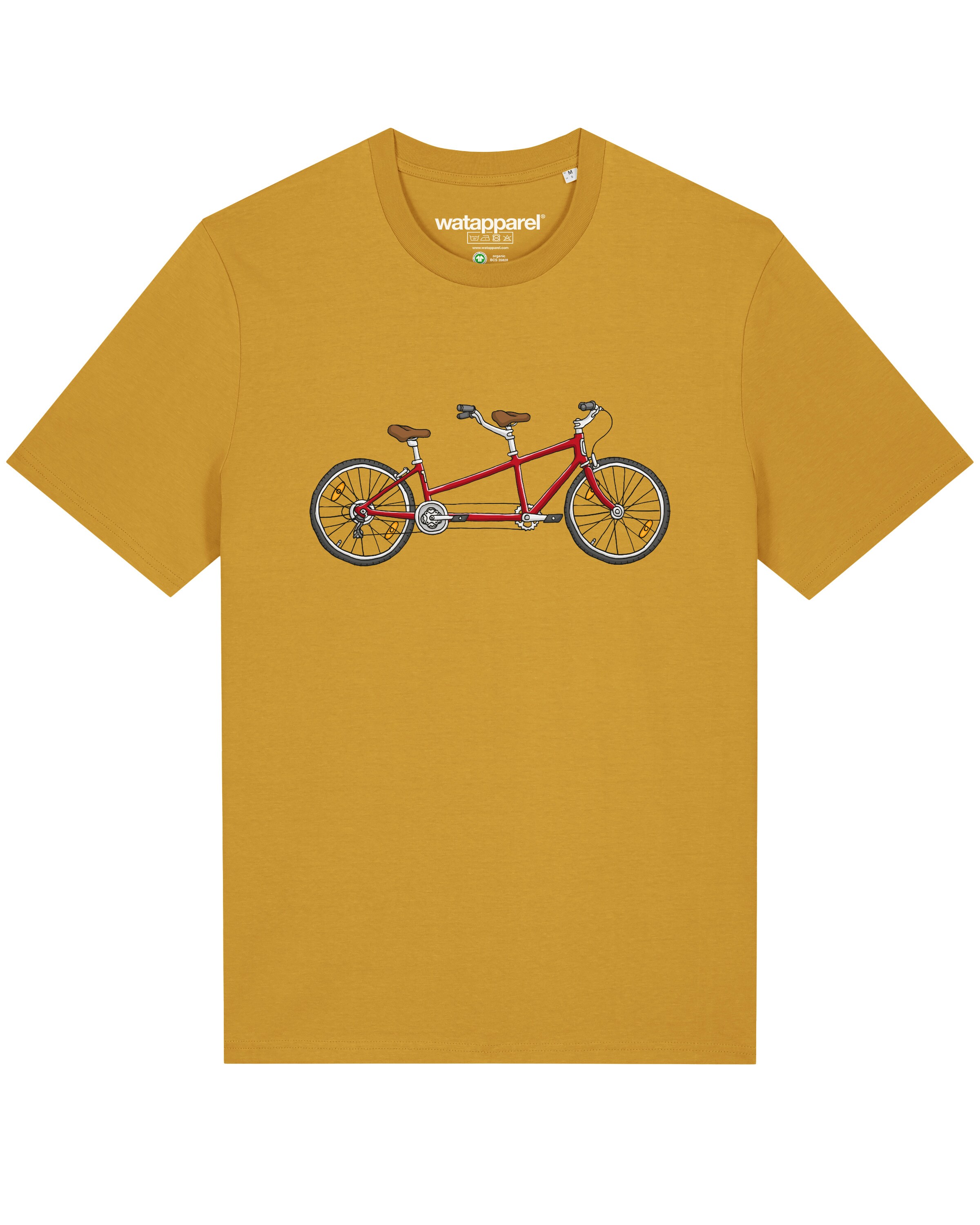 T-Shirt ' Tandem ' Watapparel en jaune : devant