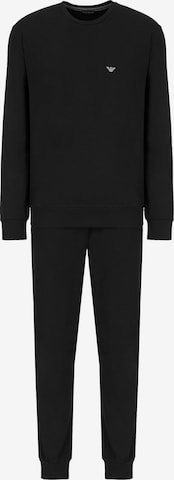 Pyjama long Emporio Armani en noir : devant