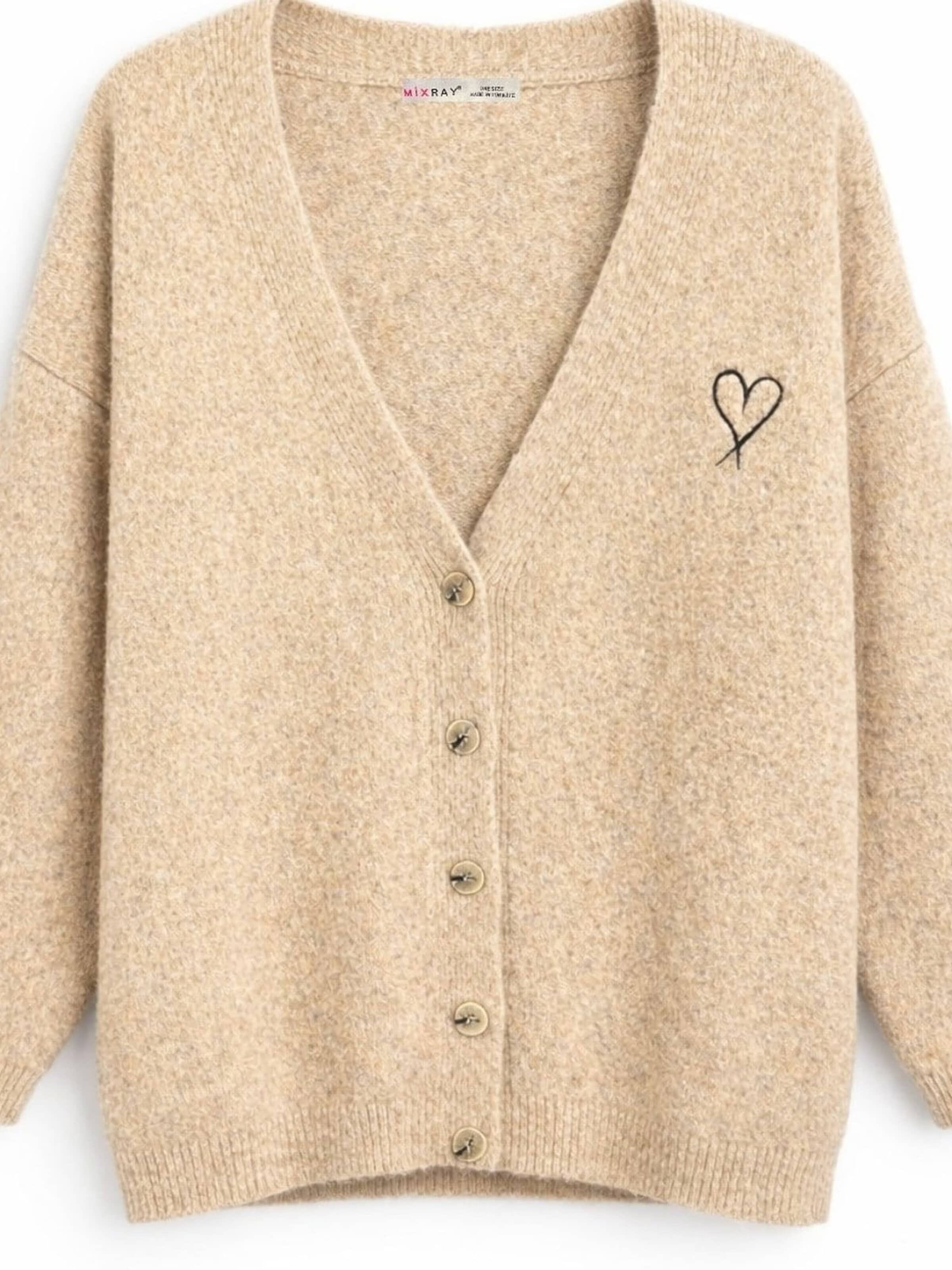 Giacchetta 'Strickjacken' di MixRay in beige: frontale