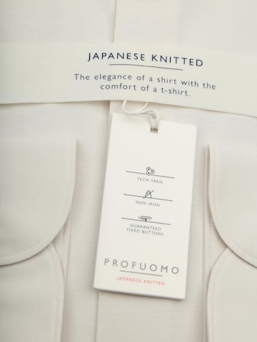 Profuomo Slim fit Button Up Shirt 'Sky Blue' in White