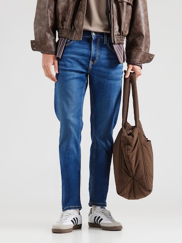 Coupe slim Jean Pepe Jeans en bleu : devant