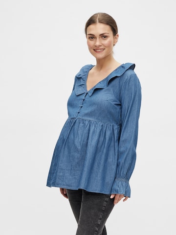 MAMALICIOUS Blouse 'Hayes Lia' in Blauw: voorkant