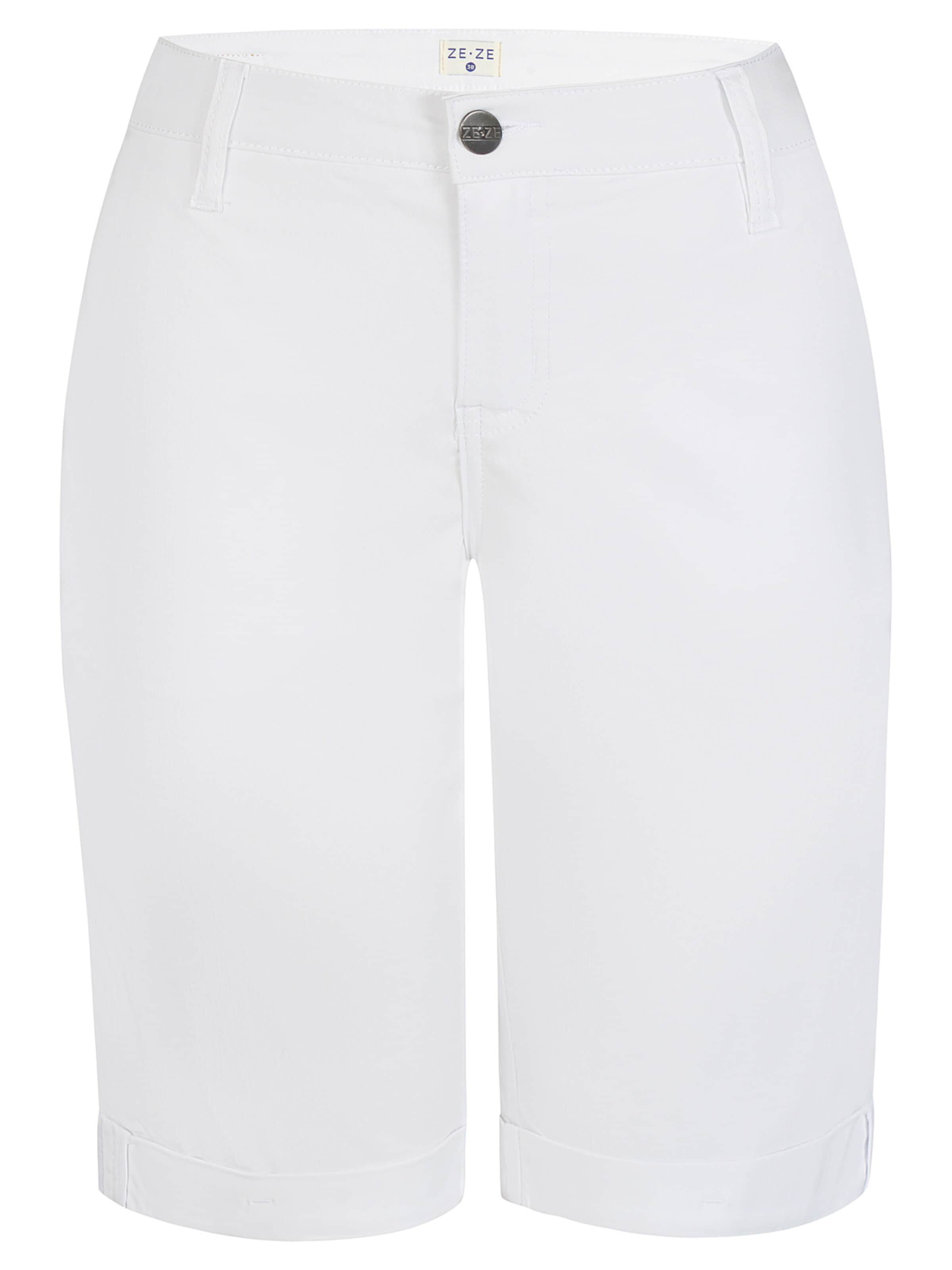 ze-ze Slimfit Broek 'Sanne 313' in Wit: voorkant