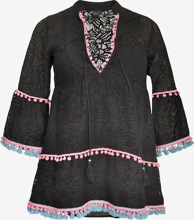 Yoek Tunika ' Lace ' in aqua / pink / schwarz, Produktansicht