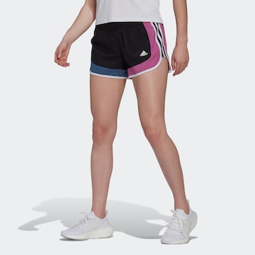 ADIDAS SPORTSWEAR Regular Workout Pants 'Marathon 20 Colourblock ' in Black: front
